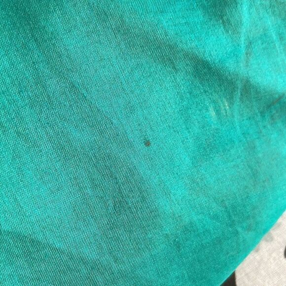 Vtg Ginnie Johansen green square scale with paisley border - Picture 9 of 9